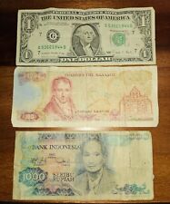 WORLD CURRENCY BANKNOTES - Dollar, Drachma, Rupee - Unusual Collection 