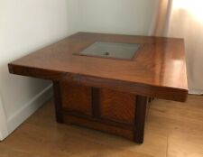 Unique Japanese Keyaki Wood Hibachi with Copper Liner & Glass Lid - Coffee Table