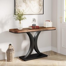 Industrial 100cm Console Table, Rustic Narrow Entryway Sofa Table for LivingRoom