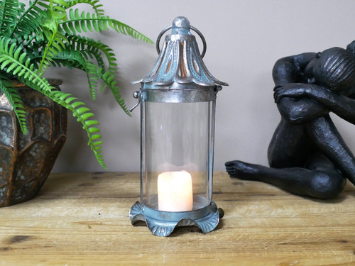 Antique silver teal - silver, metal