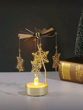 Gold Snowflake Candle/Tea light Holder Moves Round With Heat. Xmas Gift ideas.