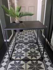 Black Metal Indoor/Outdoor Table with Hole for Plant Or Flower Pot Stand