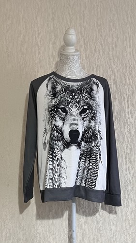 Wolf graphic print sweatshirt - wolf,