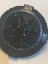 Victorian whitby jet brooch - victorian,
