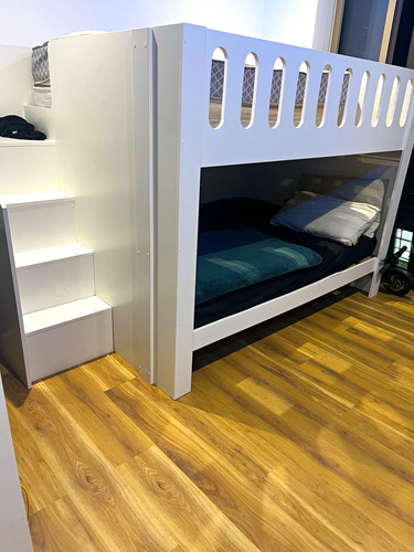 White wooden children bunk - wooden, children's
