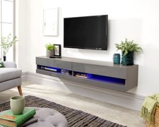 Galicia Grey 150cm Wall TV Unit with LED Lights LOCAL DELIVERY ONLY