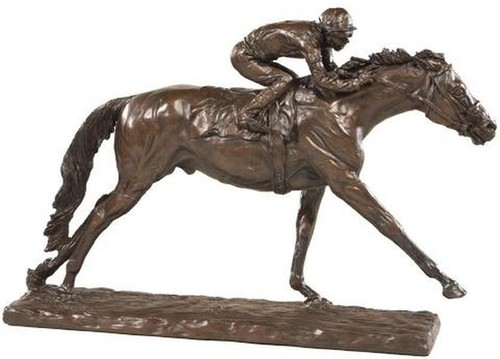 Hand painted horse and - hand-painted, jockey