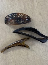 3 Faux Vintage Tortoiseshell Hair Slide, Beak Clip and grips