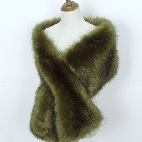 Women faux fur shawl thicken - fur,