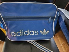 Adidas Retro Vintage Classic Over Shoulder Messenger Flight Bag Satchel Blue