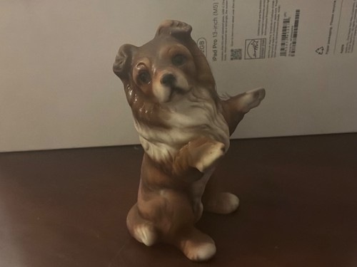 Vintage bone china collie dog - vintage,