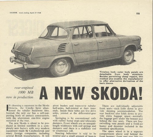 Skoda 1000 original 1964 uk - mb,