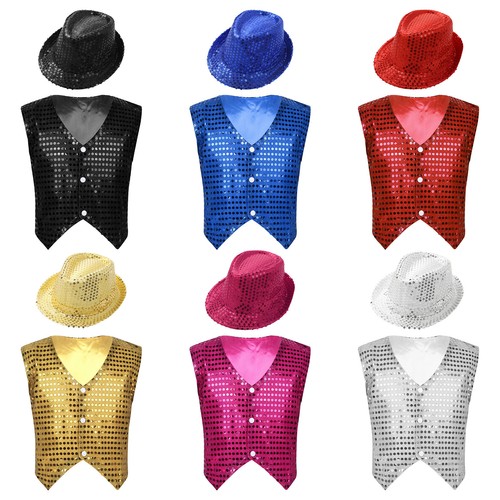 Boys girls sequin vest tops - boys,