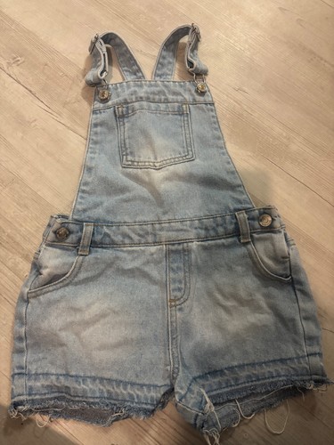 Girls denim short dungarees
