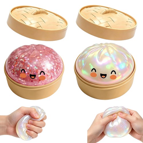 Glitter squishy dumpling with - glitter,