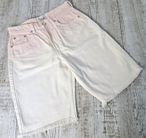 Zara pink denim bermuda - denim,