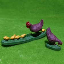 ⭐️Custom BRITAINS repaint 2x Rhode Island Red chickens - SEE DESCRIPTION 