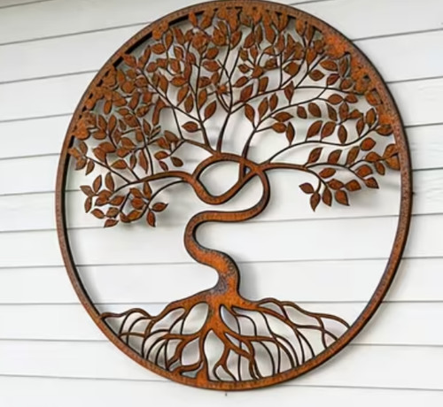 Large round metal rusty - round,