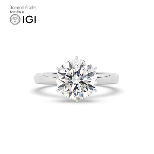 Round diamond engagement ring - round,