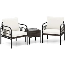 Costway 3 Pieces Patio Wicker