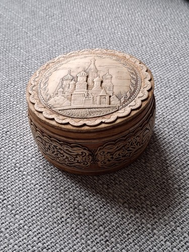 Russian birch bark trinket box - bark,