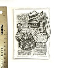 Clear rubber stamp cat animal - rubber,