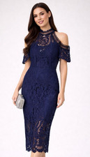 Lipsy VIP Navy Embroidered