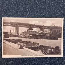 Postcard High Level and Swing Bridges Newcastle Old 1934 Postcard