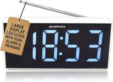 Alarm clock radio Grouptronics White GTCR-T1M 9″ Large Display Digital
