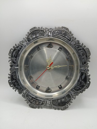 Vintage pewter wall clock - pewter,