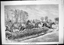 Original Old Antique Print 1881 Horse Racing Jockeys Saddling Up Scene Sport