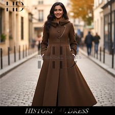 Hooded Wool Cloak, Brown