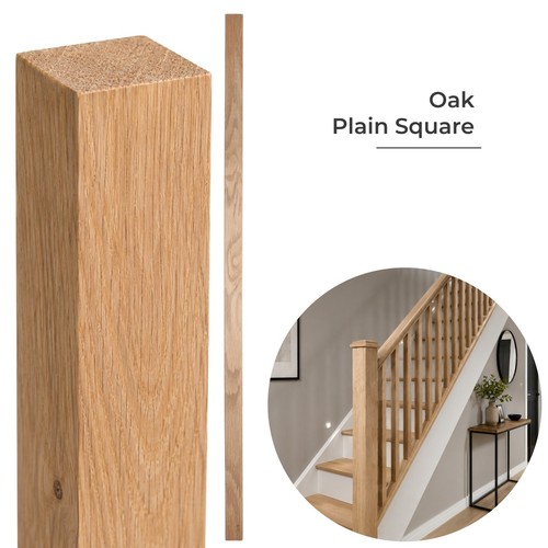 Oak plain square - spindle, 41mm