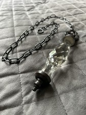 Vintage High Level Toilet Cistern Cut Glass Pull and Chain -