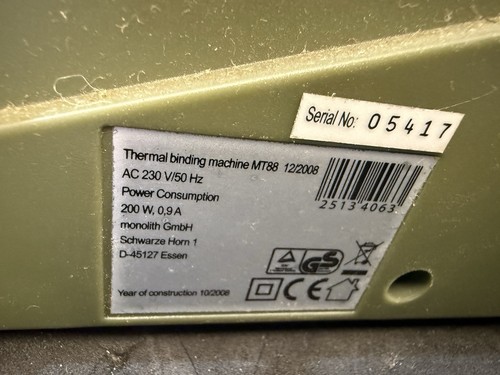 Thermal binding machine - machine, mt88