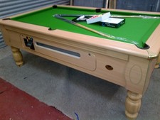 7FT BY 4FT  TOURNAMENT BEECH COIN OPERATED  POOL TABLE GREEN CLOTH CAN DELIVER