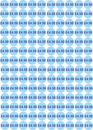 Price stickers 50 ice - £4.50,