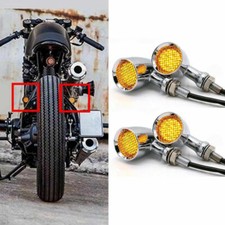 4X Chrome Motorcycle LED Turn