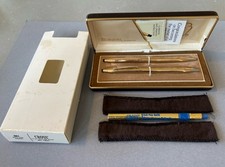 Vintage Cross ball pen & pencil set 14kt rolled gold 1501 boxed 1970's