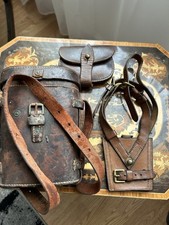 ww1 British Ammo Pouch,sword Frog,binoculars Case Dated 1918 For Sam Browne Belt