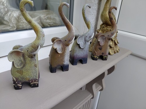Set pottery elephants - set, of