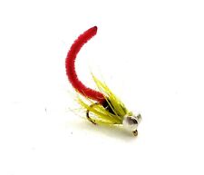 3 HYBRID Worm Flies SINKING Nymph Wet BARBED Carp Trout Fly Fishing Sz 10,12,14