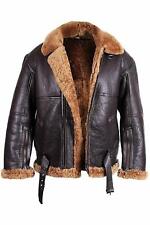 MEN'S B3 BOMBER RAF AVIATOR  SHEEPSKIN LEATHER PILOT FLYING COAT JACKET