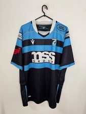 CARDIFF BLUES RUGBY UNION JERSEY MACRON SHIRT SIZE 4XL ADULT