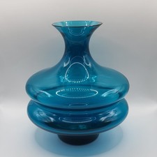Blenko Napoleon Style Glass Decanter/Vase Beautiful Aqua Blue