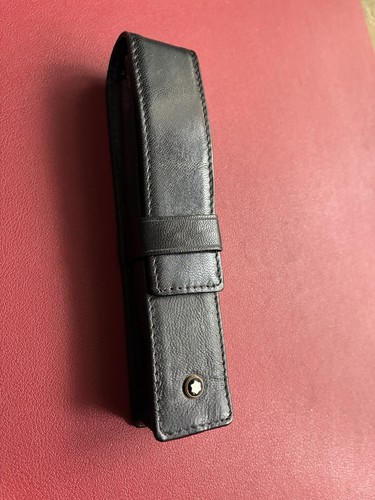 Montblanc black leather pen - montblanc,