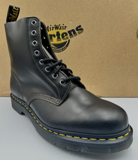 DR MARTENS 1460 PASCAL DARK TAUPE BROWN ORLEONS LEATHER LACE UP BOOTS SIZE UK 7 