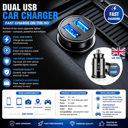 Fast charge dual usb - usb, car