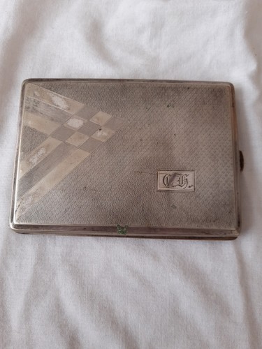 Silver plated cigarette case - cigarette,