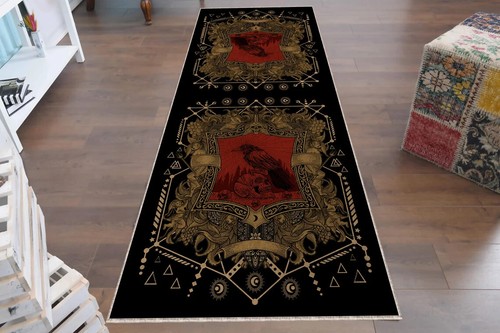 Gothic crow skull hallway - skull,